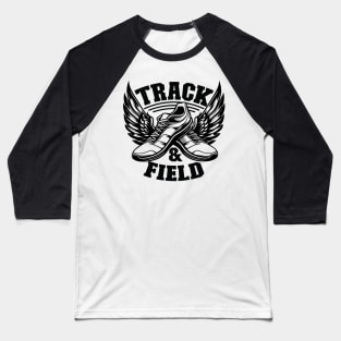 Flying Winged Shoes Track & Field Athlete Baseball T-Shirt